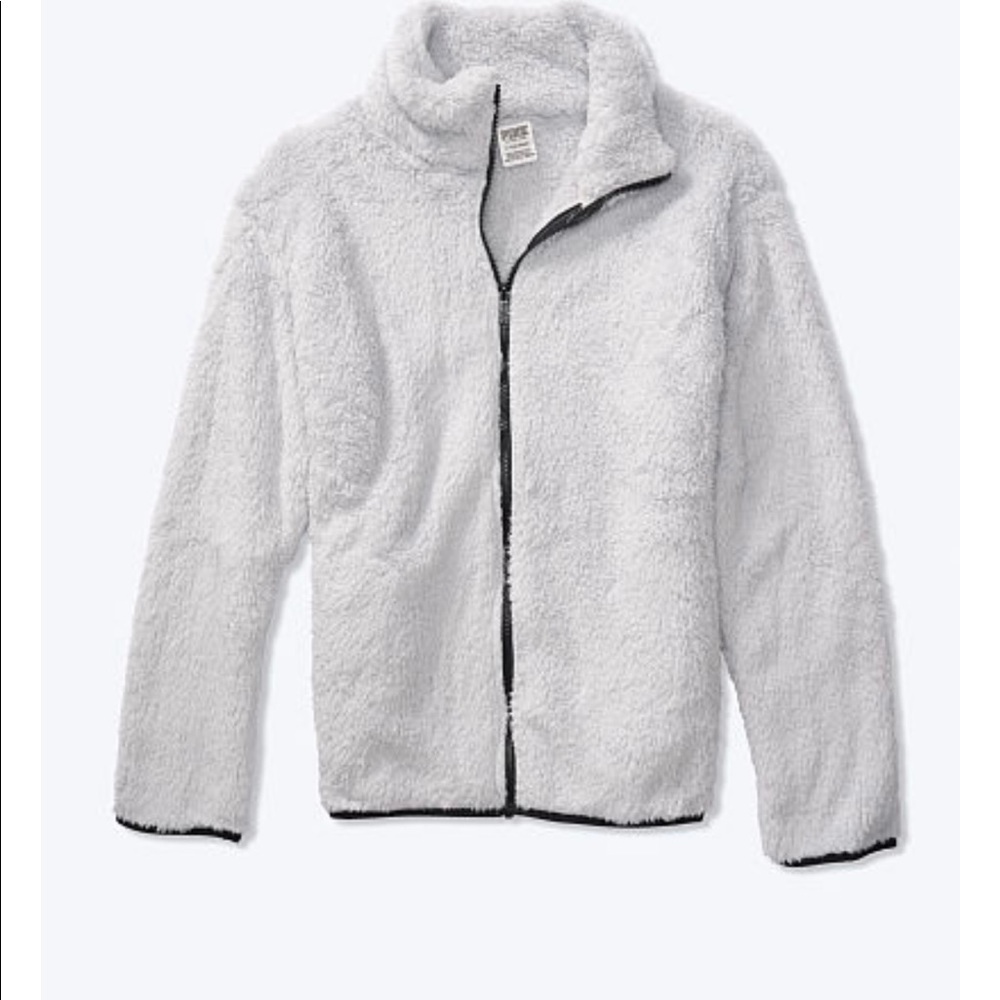 VS NWT light grey full zip Sherpa jacket